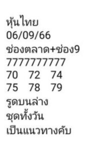 หวยหุ้นวันนี้ 6/9/66 ชุดที่5