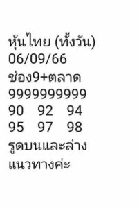 หวยหุ้นวันนี้ 6/9/66 ชุดที่6