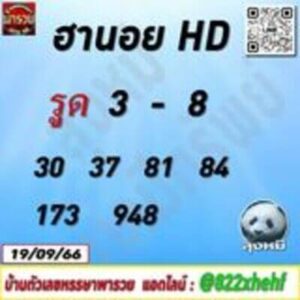 หวยฮานอยวันนี้ 19/9/66 ชุดที่8