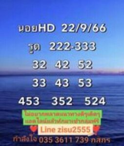 หวยฮานอยวันนี้ 22/9/66 ชุดที่9