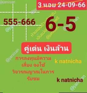 หวยฮานอยวันนี้ 24/9/66 ชุดที่5