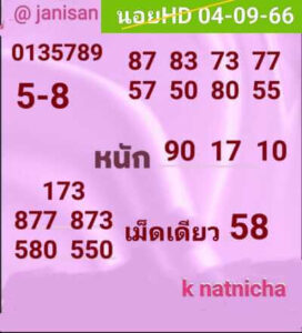 หวยฮานอยวันนี้ 4/9/66 ชุดที่8