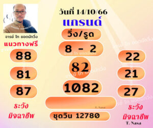 หวยมาเลย์วนนี้ 14/10/66 ชุดที่5