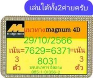 หวยมาเลย์วันนี้ 29/10/66 ชุดที่4