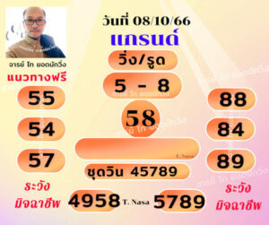 หวยมาเลย์วันนี้ 8/10/66 ชุดที่3