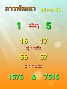 หวยลาววันนี้ 25/10/66 ชุดที่5