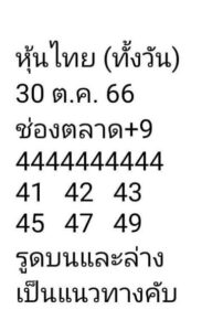 หวยหุ้นวันนี 30/10/66 ชุดที่9