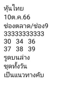 หวยหุ้นวันนี้ 10/10/66 ชุดที่3