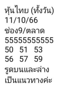 หวยหุ้นวันนี้ 11/10/66 ชุดที่4