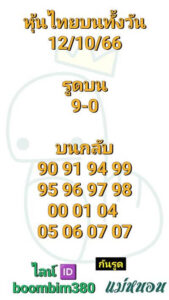 หวยหุ้นวันนี้ 12/10/66 ชุดที่1