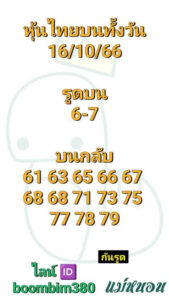 หวยหุ้นวันนี้ 16/10/66 ชุดที่3