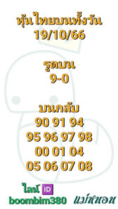 หวยหุ้นวันนี้ 19/10/66 ชุดที่9