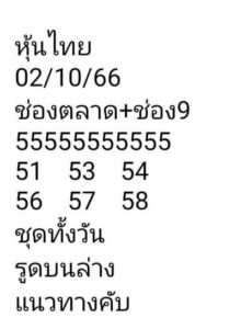 หวยหุ้นวันนี้ 2/10/66 ชุดที่1