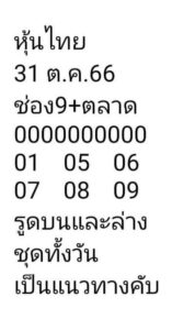 หวยหุ้นวันนี้ 31/10/66 ชุดที่2