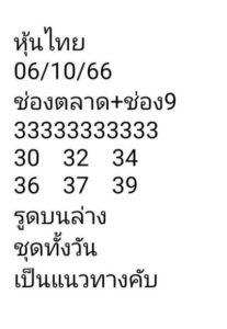 หวยหุ้นวันนี้ 6/10/666 ชุดที่6