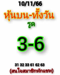 หวยหุ้นวันนี้ 10/11/66 ชุดที่4