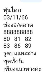 หวยหุ้นวันนี้ 3/11/66 ชุดที่3