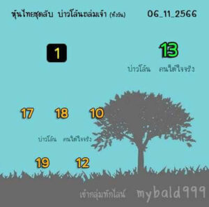 หวยหุ้นวันนี้ 6/11/66 ชุดที่10