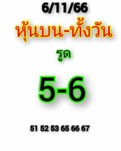 หวยหุ้นวันนี้ 6/11/66 ชุดที่3