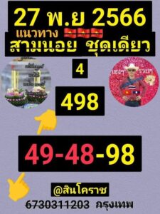 หวยฮานอยวันนี้ 27/11/66 ชุดที่9