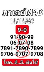 หวยมาเลย์วันนี้ 13/12/66 ชุดที่7