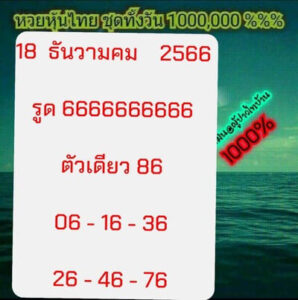 หวยหุ้นวันนี้ 18/12/66 ชุดที่10