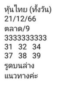 หวยหุ้นวันนี้ 21/12/66 ชุดที่3