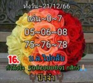 หวยหุ้นวันนี้ 21/12/66 ชุดที่5