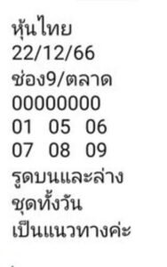 หวยหุ้นวันนี้ 22/12/66 ชุดที่4