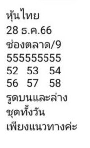 หวยหุ้นวันนี้ 28/12/66 ชุดที่3