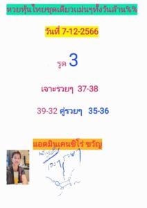 หวยหุ้นวันนี้ 7/12/66 ชุดที่2