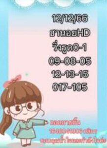 หวยฮานอยวันนี้ 12/12/66 ชุดที่6