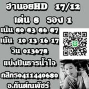 หวยฮานอยวันนี้ 17/12/66 ชุดที่2