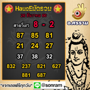 หวยฮานอยวันนี้ 26/12/66 ชุดที่9