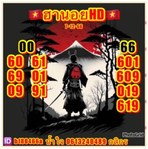 หวยฮานอยวันนี้ 7/12/66 ชุดที่4