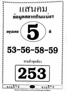 หวยแสนคมแสนรวย 16/12/66