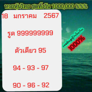 หวยหุ้นวันนี้ 18/1/67 ชุดที่8