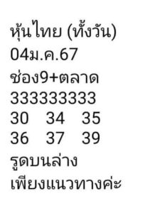 หวยหุ้นวันนี้ 4/1/67 ชุดที่4