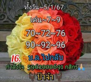 หวยหุ้นวันนี้ 5/1/67 ชุดที่1