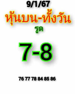 หวยหุ้นวันนี้ 9/1/67 ชุดที่2