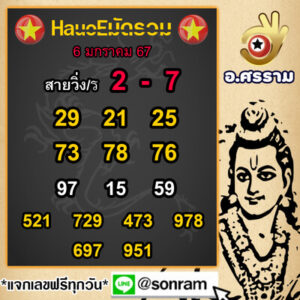 หวยฮานอยวันนี้ 6/1/67 ชุดที่6