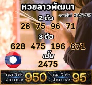 หวยลาววันนี้ 28/2/67 ชุดที่2